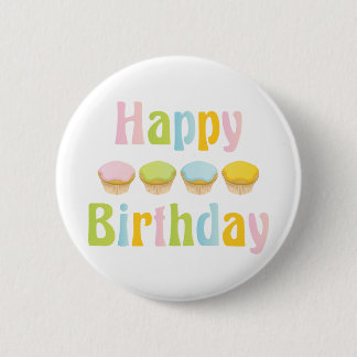 Macaron Rond 5 Cm Cupcakes de Joyeux Anniversaire