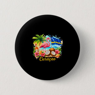 Macaron Rond 5 Cm Curacao Îles Caraïbes Voyage Filles Voyage Vacance