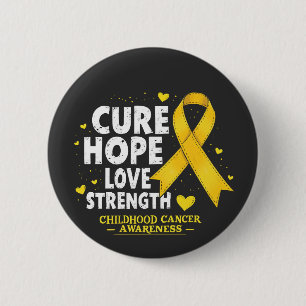 Macaron Rond 5 Cm Cure Hope Love Strenght Chilhood Cancer Awareness