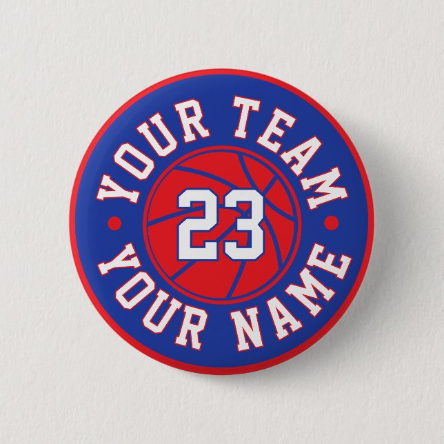 Macaron Rond 5 Cm Custom Basketball Player Button (Devant)