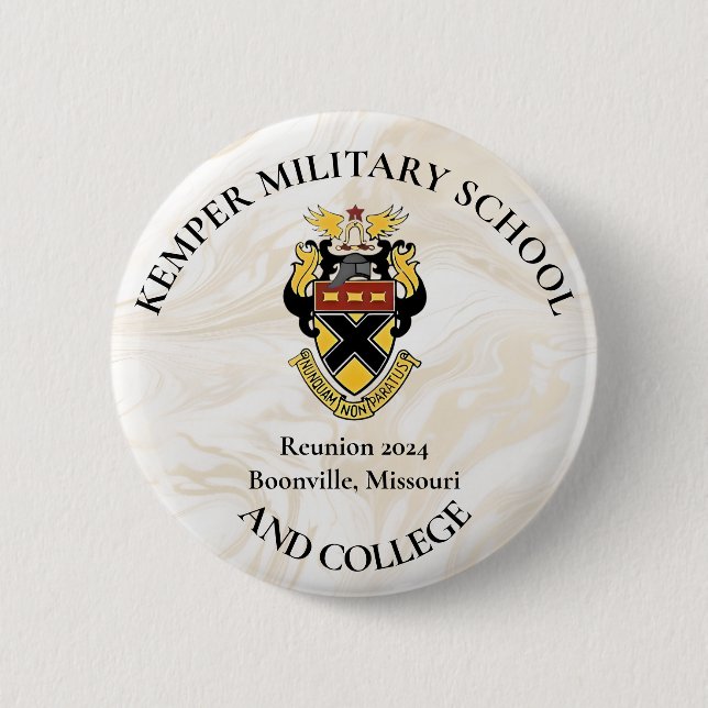Macaron Rond 5 Cm Custom Kemper École militaire et réunion du collèg (Devant)