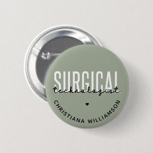 Macaron Rond 5 Cm Custom Name Surgical Technologist Med Surg Tech