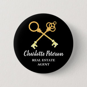 Macaron Rond 5 Cm Custom Name Tag Real Estate Agent Promotional 