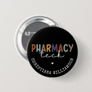Macaron Rond 5 Cm Custom Pharmacy Tech Retro Pharmacy Technician