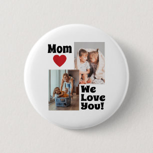 Macaron Rond 5 Cm Custom We Love You Mom Photo - Personnaliser Avec