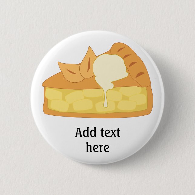 Macaron Rond 5 Cm Customiser ce graphique Apple Pie Slice (Devant)