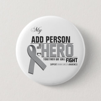 Macaron Rond 5 Cm Customisez MON HÉROS :  Cancer du cerveau