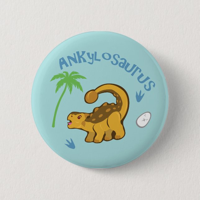 Macaron Rond 5 Cm Cute Ankylosaurus (Devant)