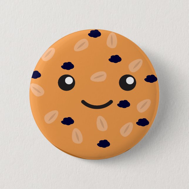 Macaron Rond 5 Cm Cute avoine Raisin Cookie (Devant)