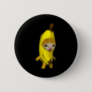 Macaron Rond 5 Cm Cute Banana Chat Happy Bananacat Mème Kitty Chat L