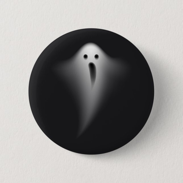 Macaron Rond 5 Cm Cute Black Ghost (Devant)