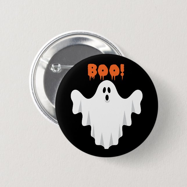 Macaron Rond 5 Cm Cute Boo Ghost Kids Halloween Fête Favoriser (Devant & derrière)