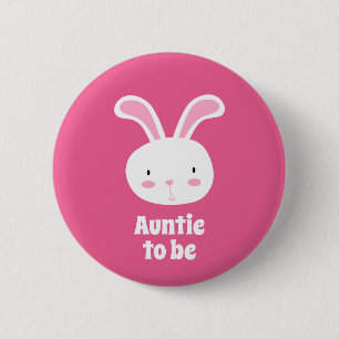 Macaron Rond 5 Cm Cute Bunny Auntie to be