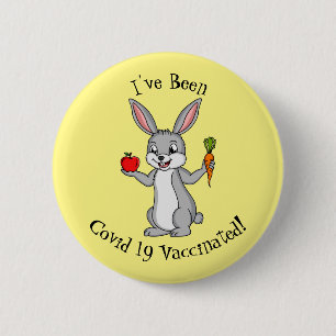 Macaron Rond 5 Cm Cute bunny rabbit with vegetables