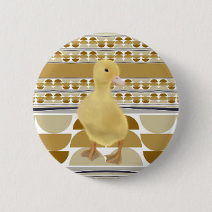 Macaron Rond 5 Cm Cute Canard Brown doré semi-cercle géométrique