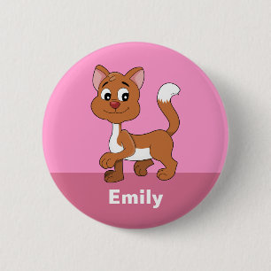 Macaron Rond 5 Cm Cute caricature kitten Button