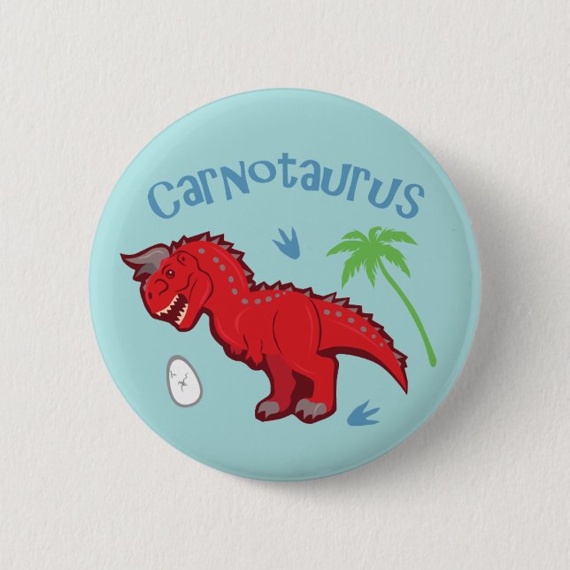 Macaron Rond 5 Cm Cute Carnotaurus (Devant)