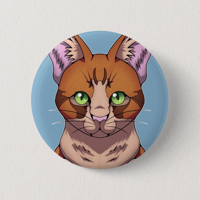 Macaron Rond 5 Cm Cute chat (Devant)