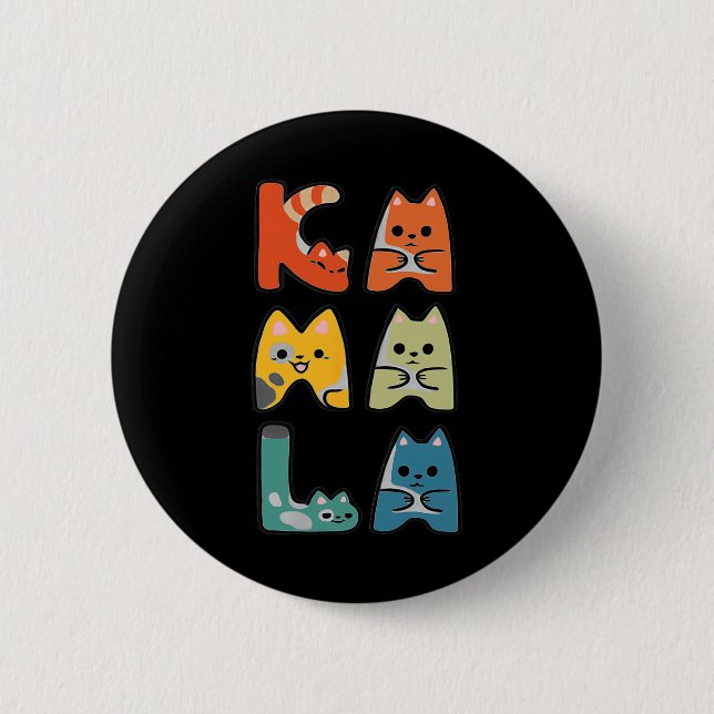 Macaron Rond 5 Cm Cute Chat Letting Positif (Devant)