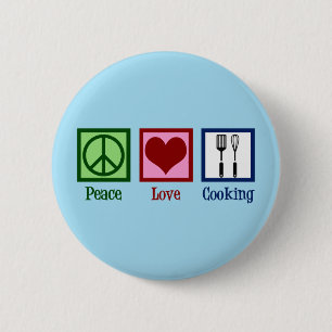 Macaron Rond 5 Cm Cute Chef Peace Love Cooking Utensils
