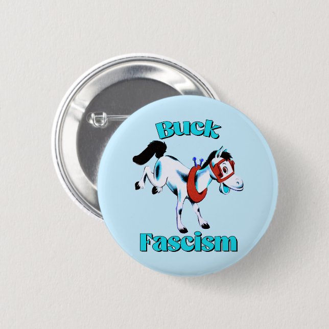 Macaron Rond 5 Cm Cute Cheval Rétro - Fascisme Buck (Devant & derrière)
