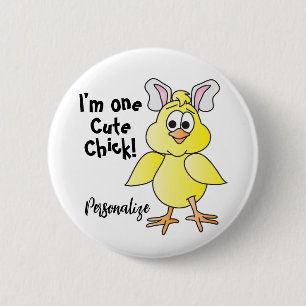 Macaron Rond 5 Cm Cute Chick - Expressions amusantes