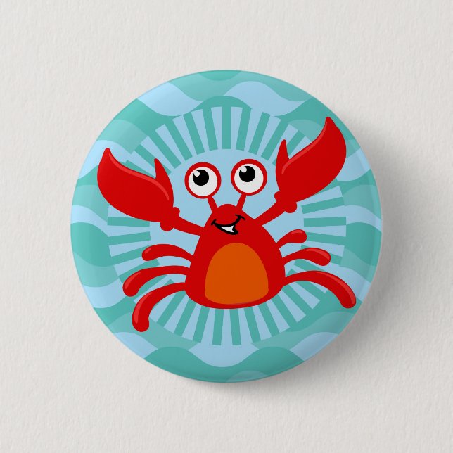Macaron Rond 5 Cm Cute Crab (Devant)
