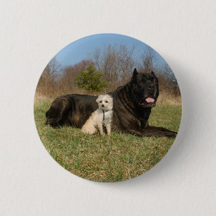 Macaron Rond 5 Cm Cute Dog Couple