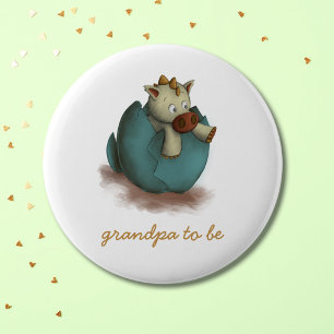 Macaron Rond 5 Cm Cute Dragon Hatching Grand-père à venir