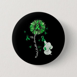 Macaron Rond 5 Cm Cute Elephant Tournesol Sensibilisation à la santé