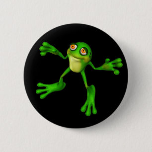 Macaron Rond 5 Cm Cute Froggy verte