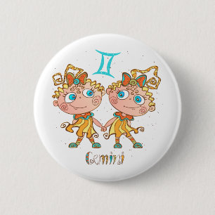 Macaron Rond 5 Cm Cute Gemini Twins