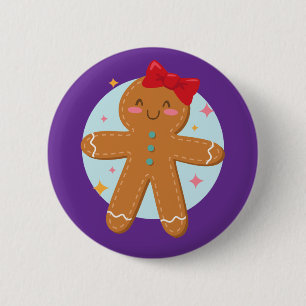 Macaron Rond 5 Cm Cute Gingerbread Girl Cookies Art Dessin