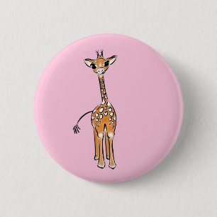 Macaron Rond 5 Cm Cute Giraffe drawing, safari animals