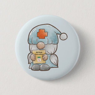 Macaron Rond 5 Cm Cute Gnome Infirmière Médicale