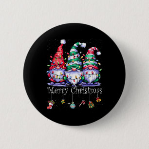 Macaron Rond 5 Cm Cute Gnomes Merry Christmas Light Family Gnome Xma