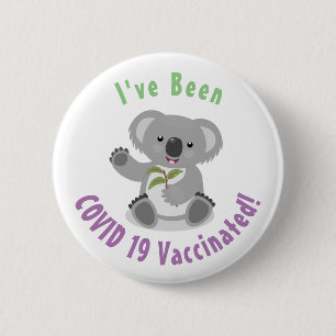 Macaron Rond 5 Cm Cute happy koala waving cartoon illustration 
