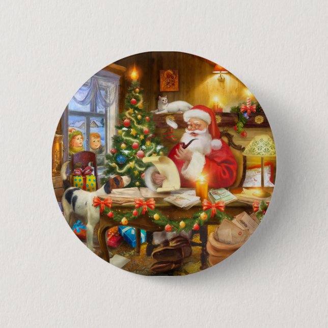 Macaron Rond 5 Cm Cute holiday Christmas (Devant)