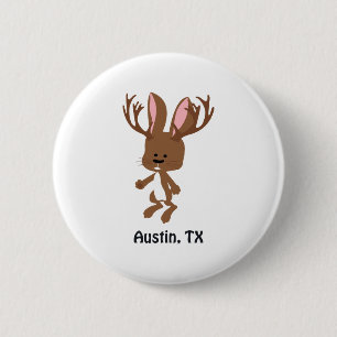 Macaron Rond 5 Cm Cute Jackalope - Austin, Texas