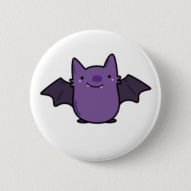 Macaron Rond 5 Cm Cute Kawaii Baby Bat (Devant)