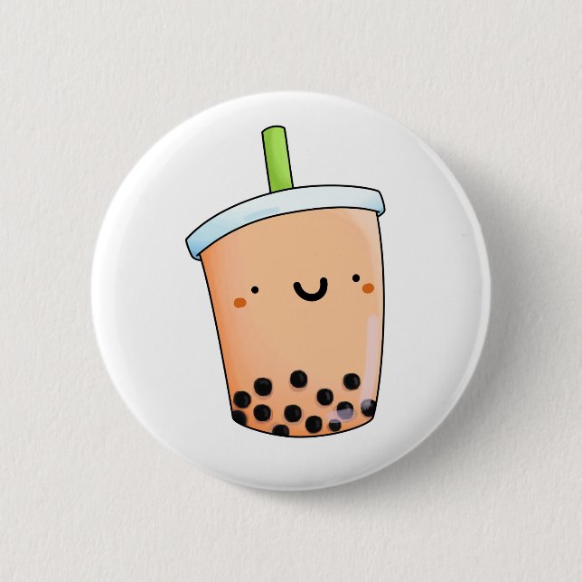Macaron Rond 5 Cm Cute Kawaii Boba Tea (Devant)