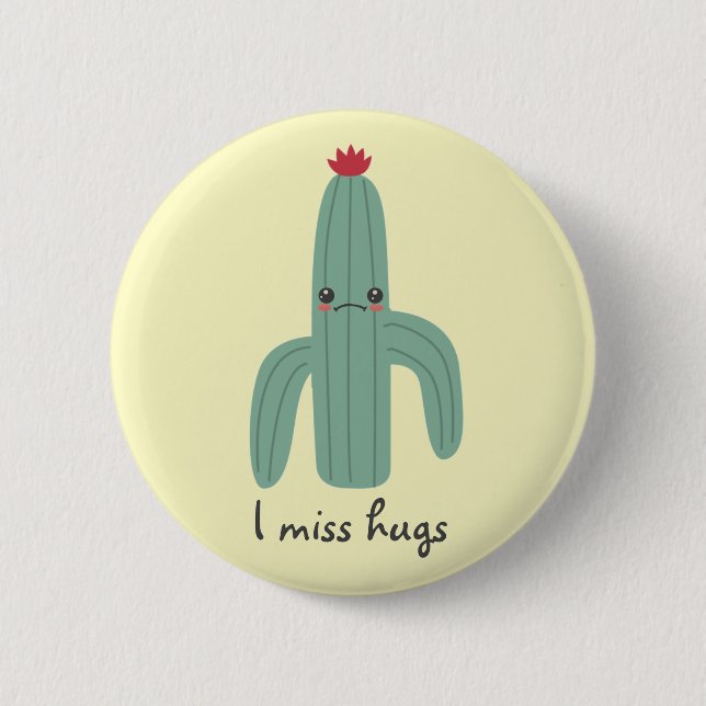 Macaron Rond 5 Cm Cute Kawaii Cactus manque de seringues (Devant)