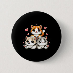 Macaron Rond 5 Cm Cute Kawaii Chats Neko Funny Kitten Cadeau Amoureu