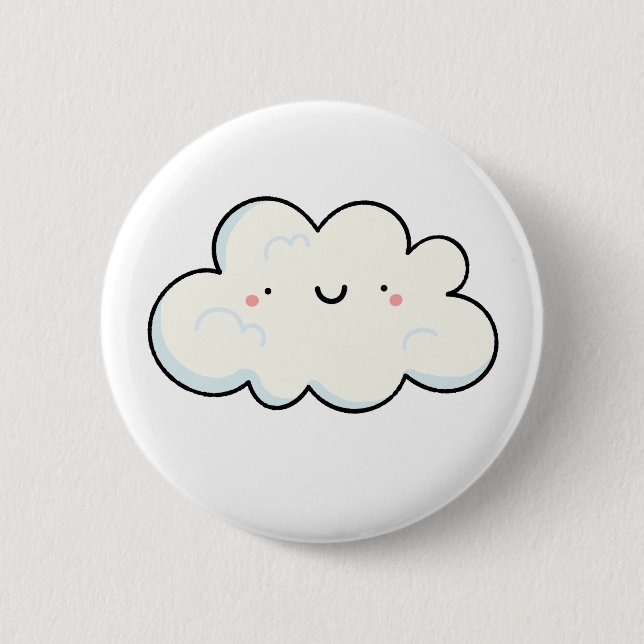 Macaron Rond 5 Cm Cute Kawaii Cloud (Devant)