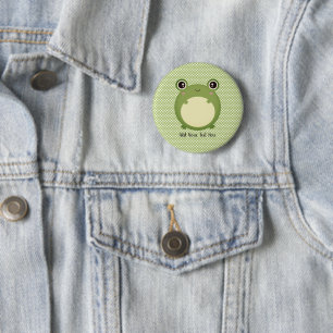 Macaron Rond 5 Cm Cute Kawaii Frog avec texte personnalisé