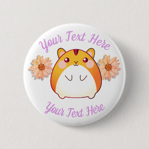 Macaron Rond 5 Cm Cute Kawaii Hamster personnalisé