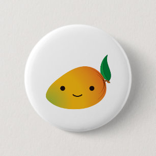 Macaron Rond 5 Cm Cute Kawaii Mango souriant