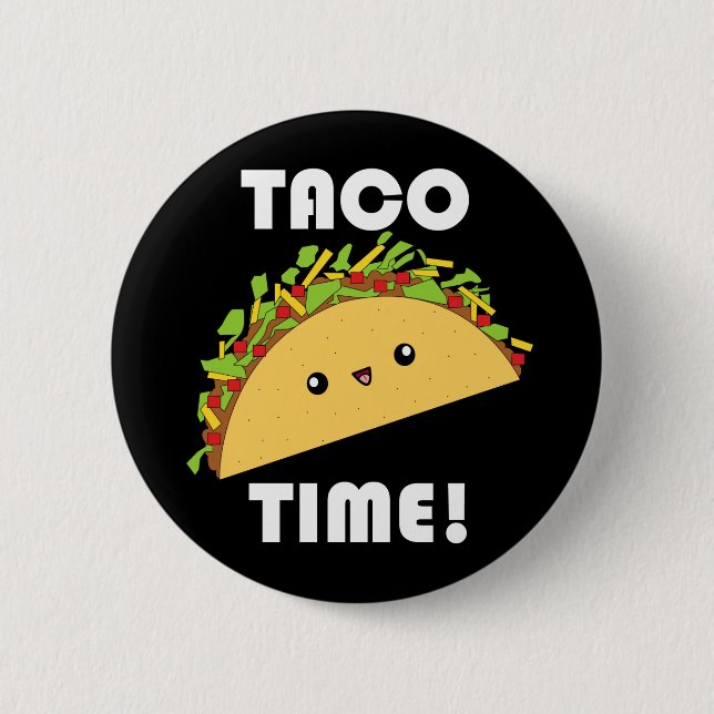 Macaron Rond 5 Cm Cute kawaii Taco Time bouton (Devant)
