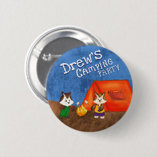 Macaron Rond 5 Cm Cute Kid Foxes Camping Anniversaire Fête Favoriser