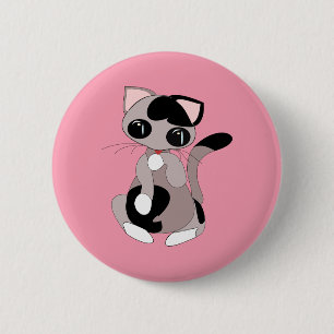 Macaron Rond 5 Cm Cute Kitty